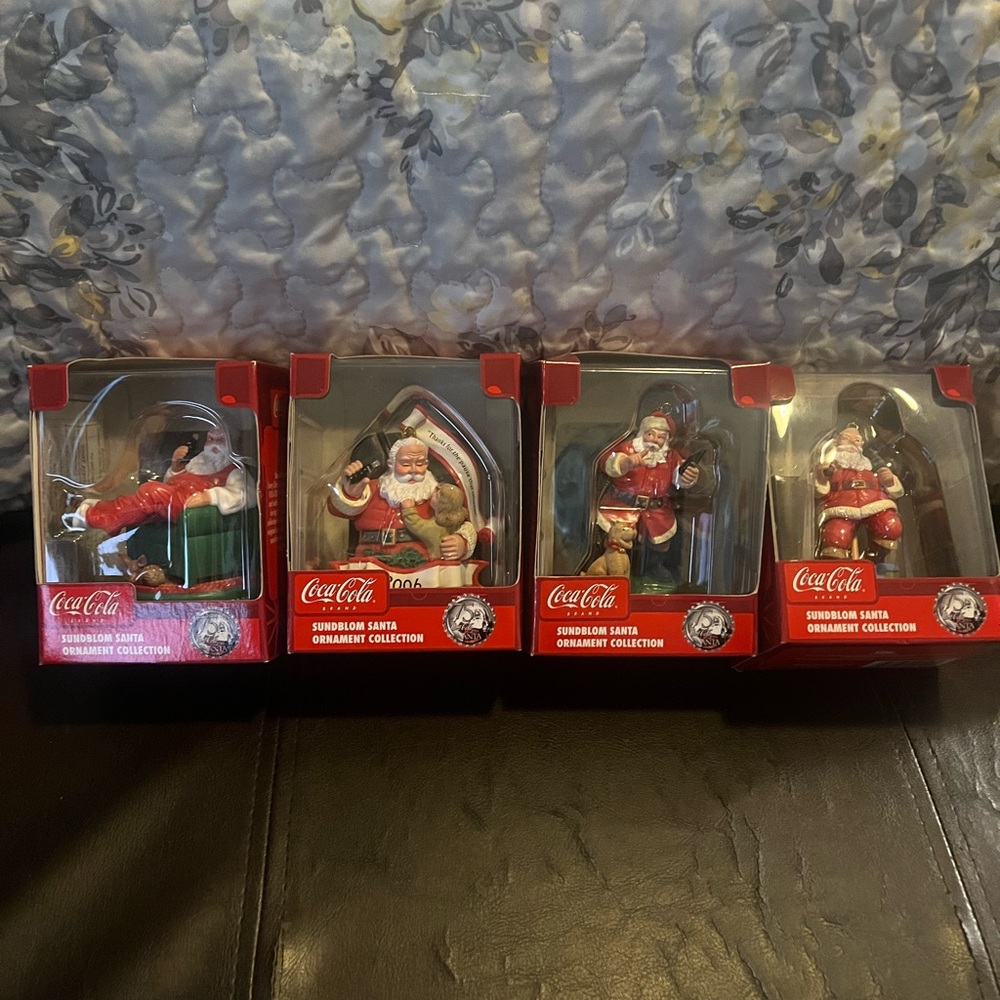 Vintage!Coca-Cola Sundblom Santa Ornament LOT